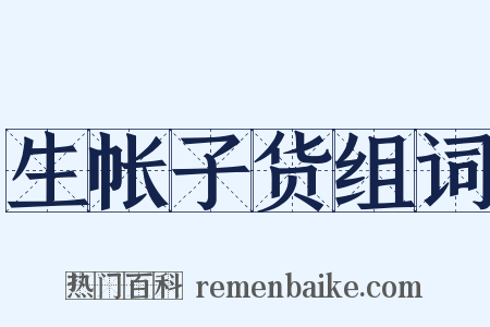 生帐子货组词是什么意思的图片
